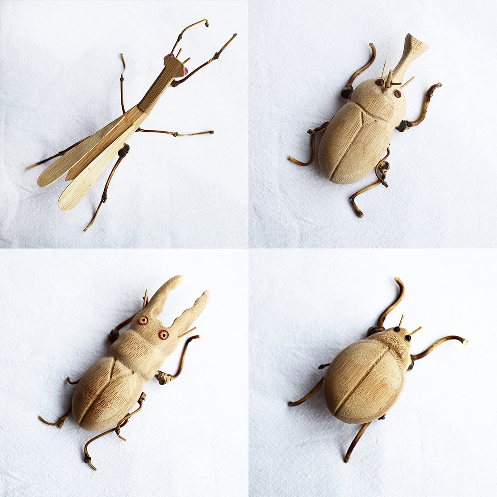 Amazon.co.jp: AETVRNI ハンドメイド 竹 昆虫 カマキリ カブトムシ